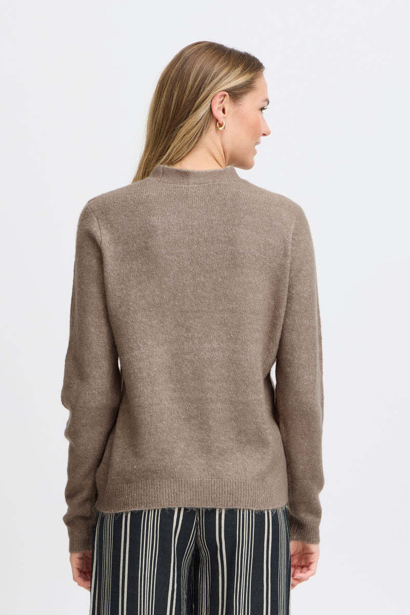 Fransa FrEllis Walnut Supersoft Knitted Cardigan, 20614491