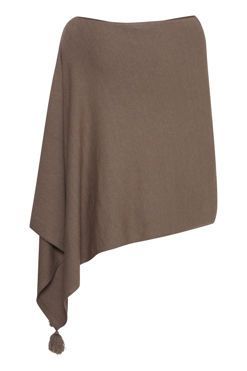 Fransa FrAnna Walnut Melange Knit Poncho, 20614911