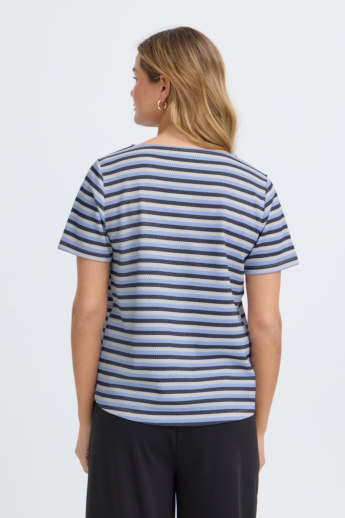 Fransa FrJosie Hydrangea Blue Stripe T-Shirt