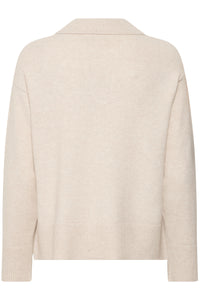 Fransa FrBitte Limestone Melange V-Neck Collar Knit