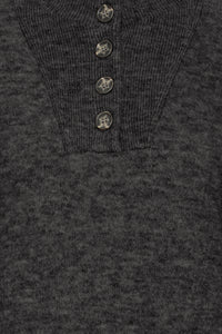 Fransa Frsanny Charcoal Grey Melange Knitted Jumper Dress