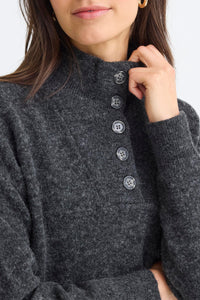 Fransa Frsanny Charcoal Grey Melange Knitted Jumper Dress