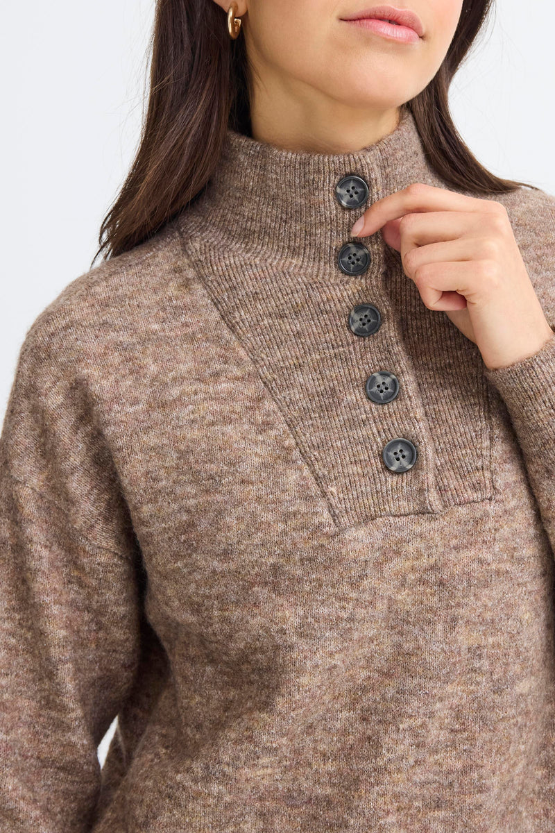 Fransa Frsanny Cocoa Melange Knitted Jumper Dress