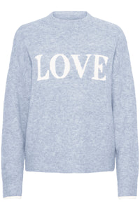 Fransa FrFlorence Infinity Blue Supersoft 'LOVE' Knit