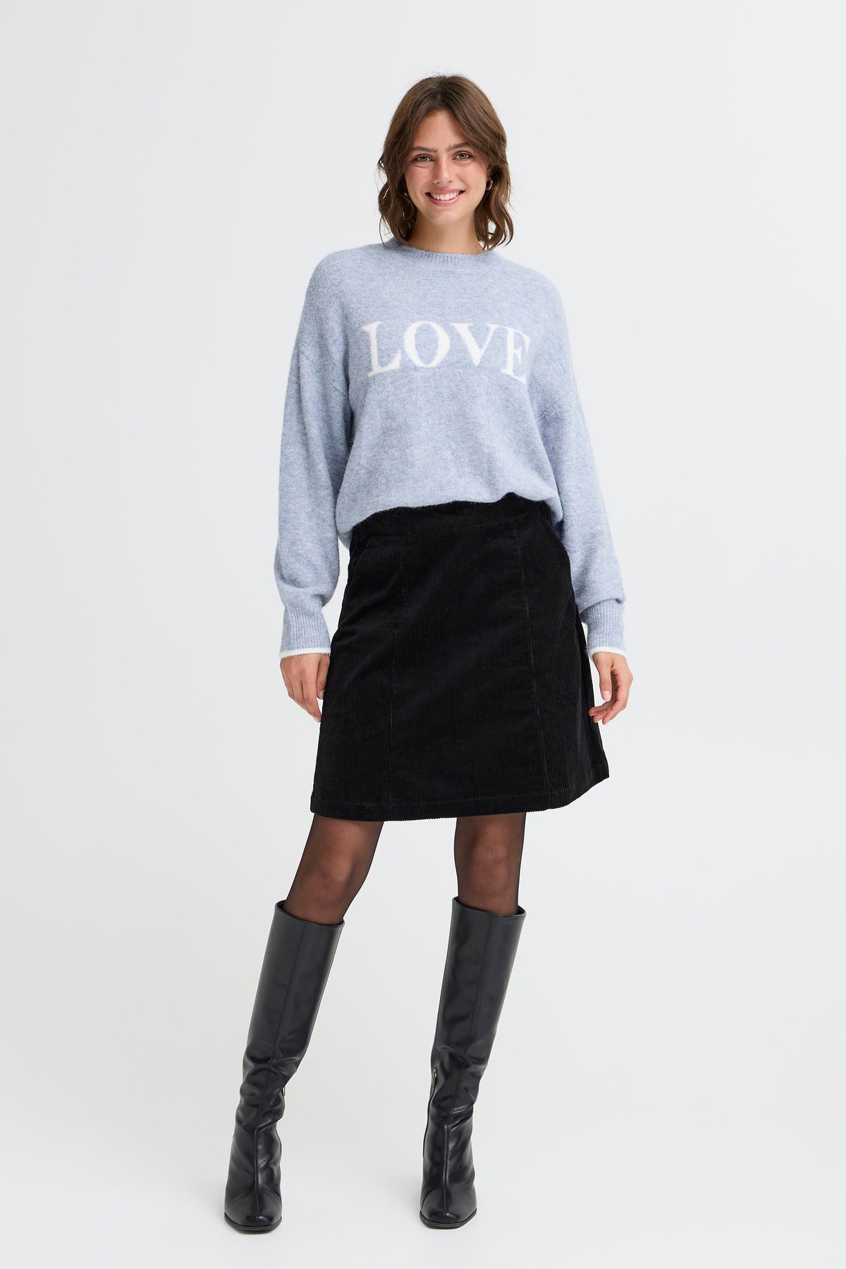 Fransa FrFlorence Infinity Blue Supersoft 'LOVE' Knit