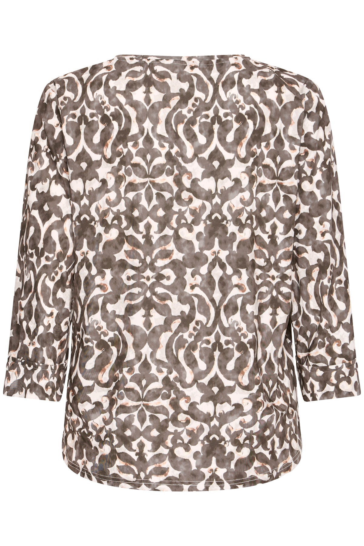 Fransa FrSeen Smokey Olive Abstract Print 3/4 Sleeve Top, 20617416