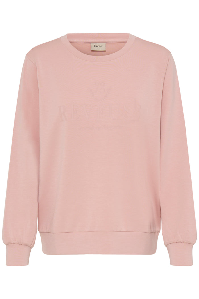 Fransa FrAurora Blush Rose Modal Logo Sweatshirt