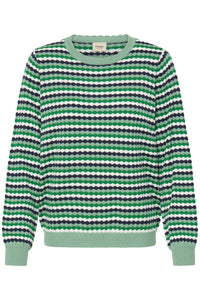 Fransa FrCaia Bosphorus Green Striped Knit, 20617448