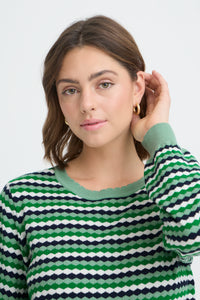 Fransa FrCaia Bosphorus Green Striped Knit, 20617448
