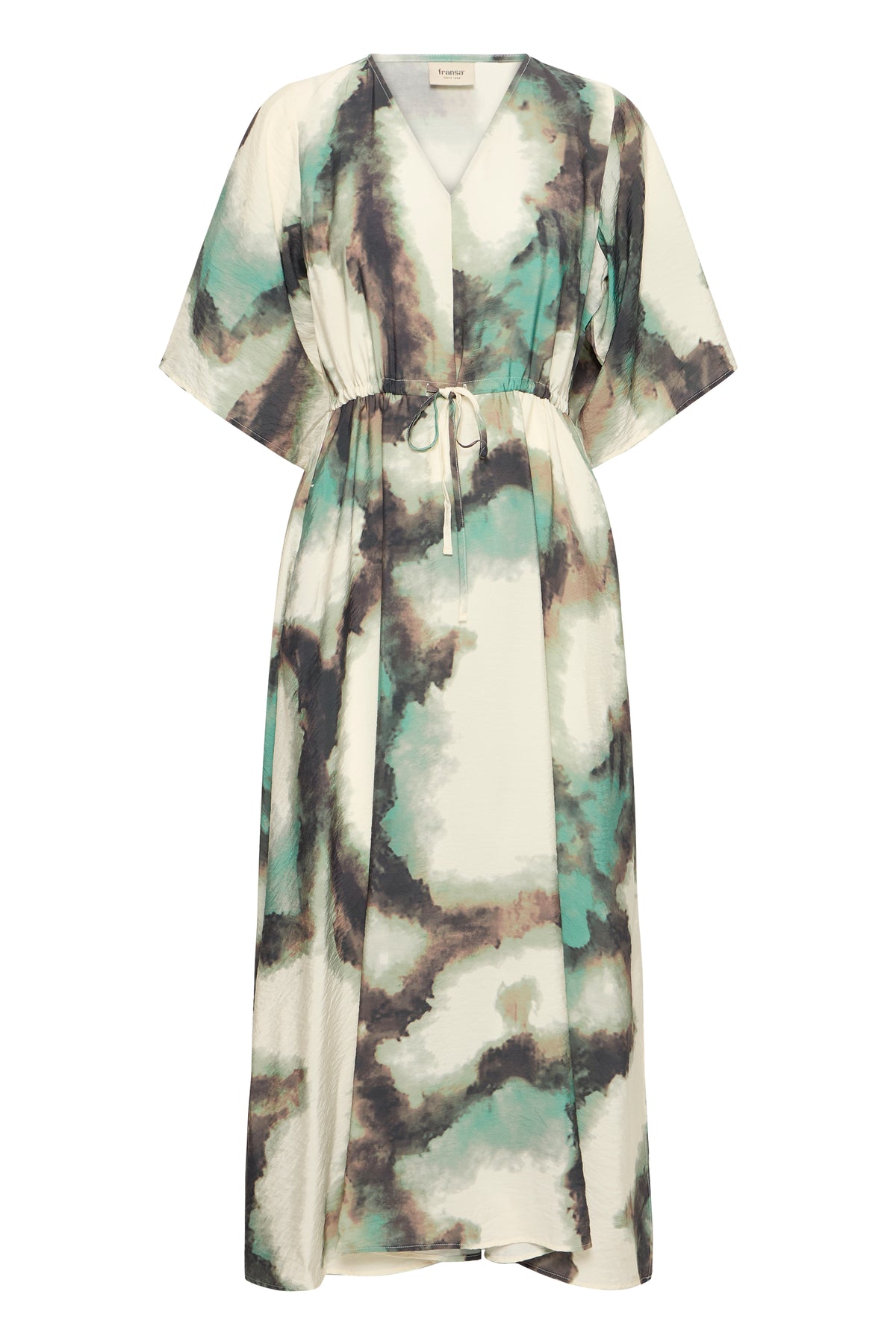Fransa FrAyla Marble Creme De Menthe Printed V-Neck Maxi Dress, 20617498