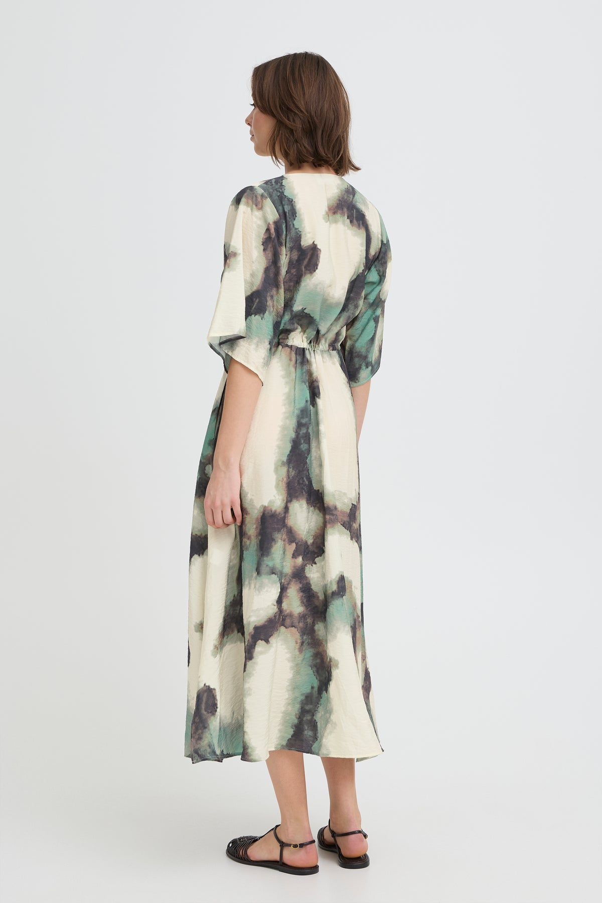 Fransa FrAyla Marble Creme De Menthe Printed V-Neck Maxi Dress