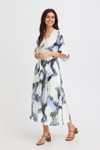 Fransa FrAyla Marble Hydrangea Printed V-Neck Maxi Dress, 20617498