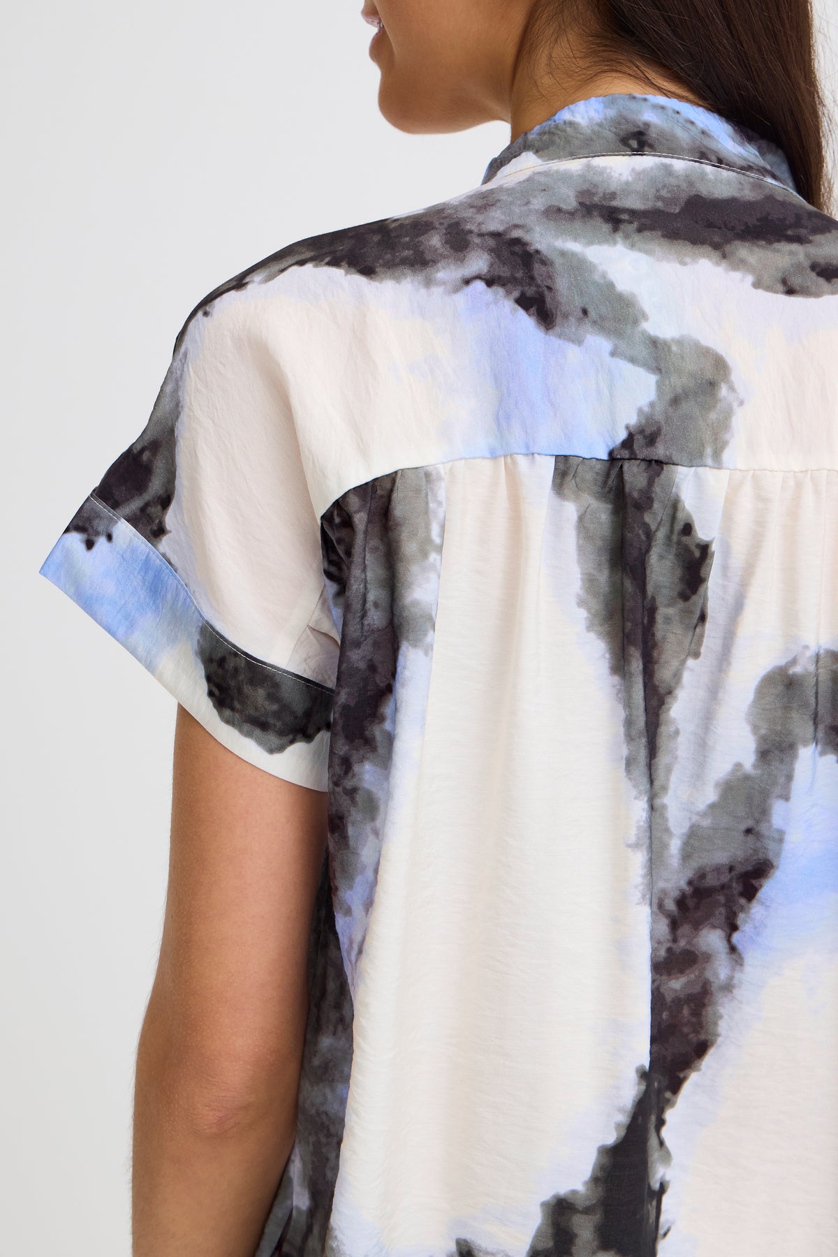 Fransa FrAyla Marble Hydrangea Printed V-Neck Blouse, 20617672