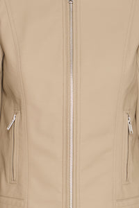 B.Young Byacom Roasted Cashew Beige Faux Leather Jacket