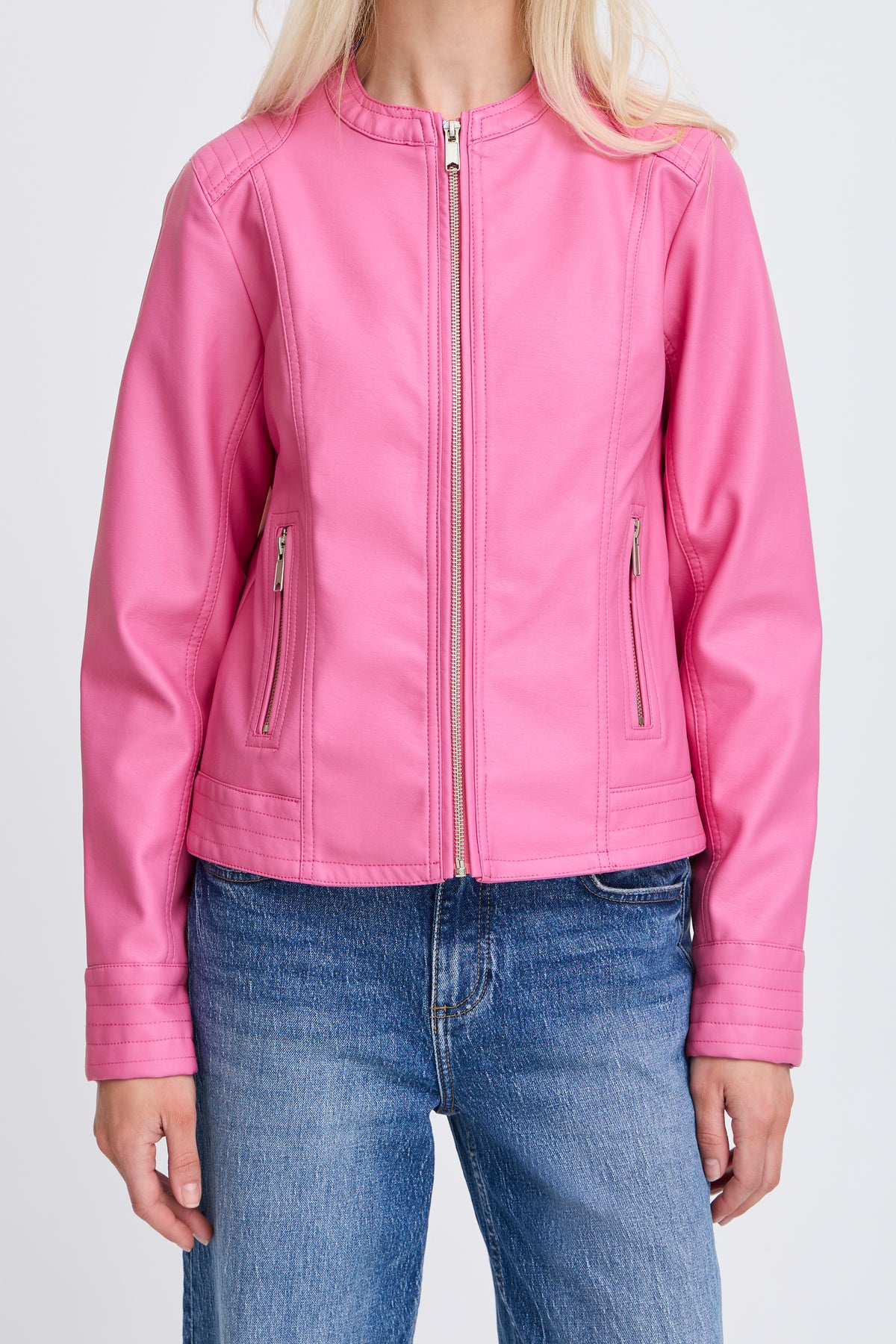 B.Young Byacom Phlox Pink Faux Leather Jacket, 20809396