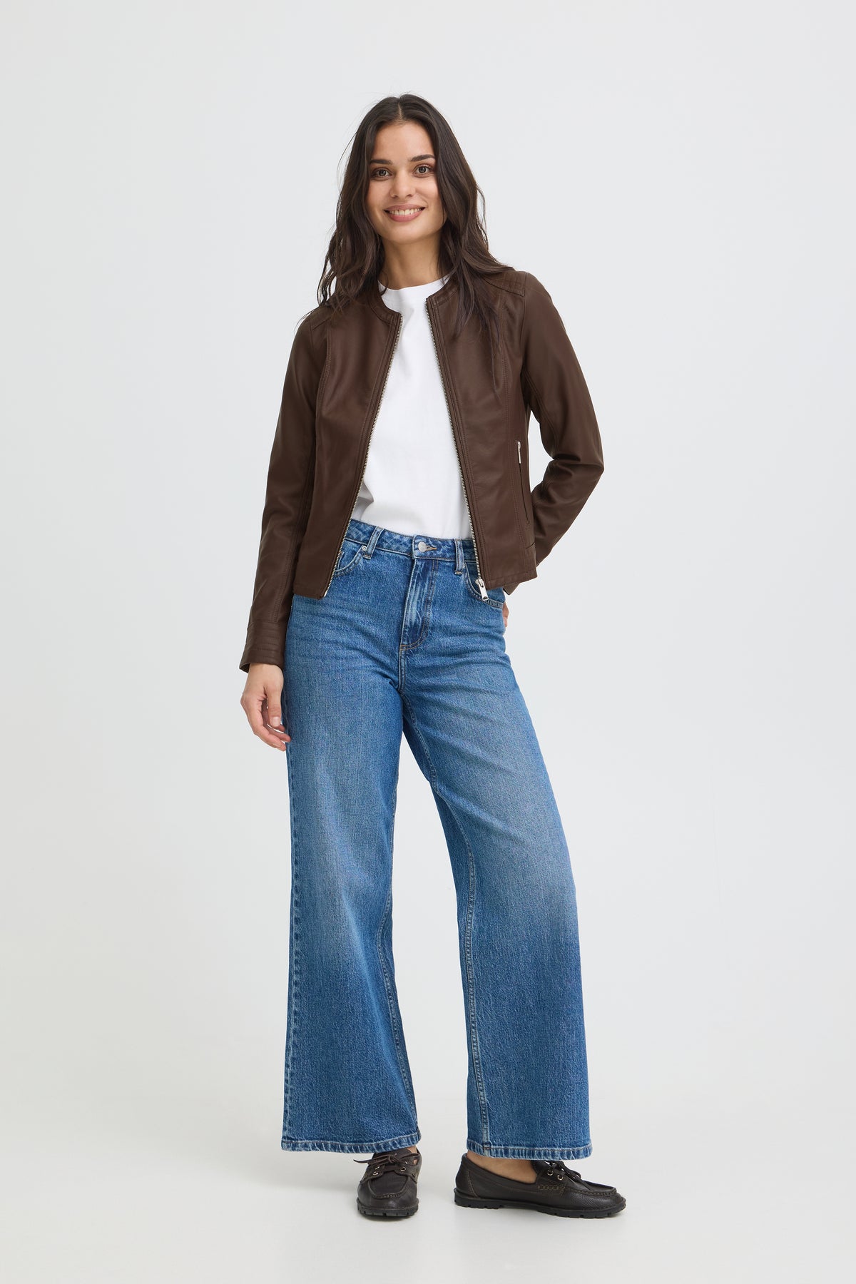 B.Young Byacom Java Brown Faux Leather Jacket, 20809396