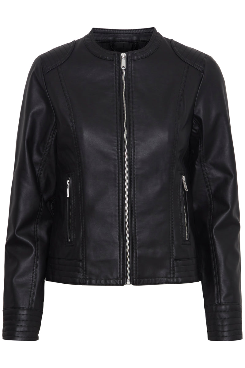 B.Young Byacom Black Faux Leather Jacket