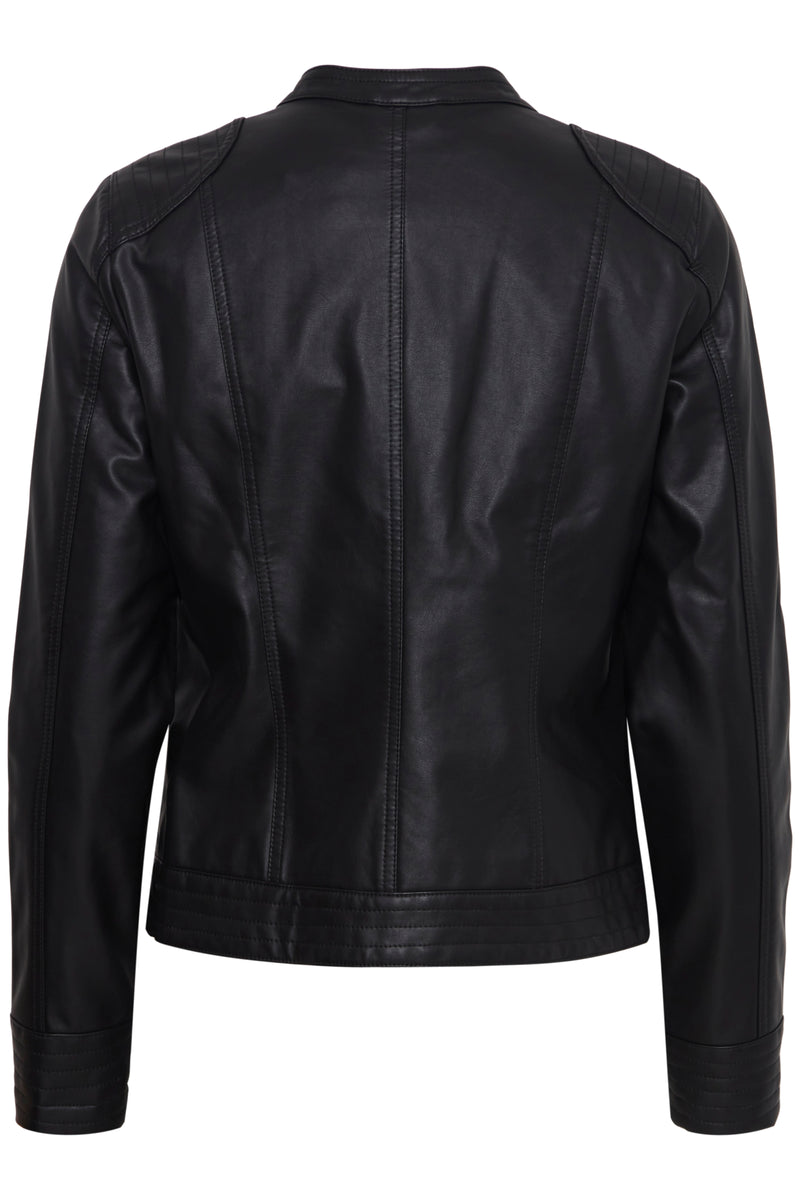 B.Young Byacom Black Faux Leather Jacket