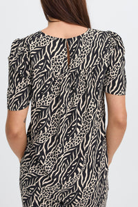 B.Young ByMmJoella Black/Sand Nature Print Blouse