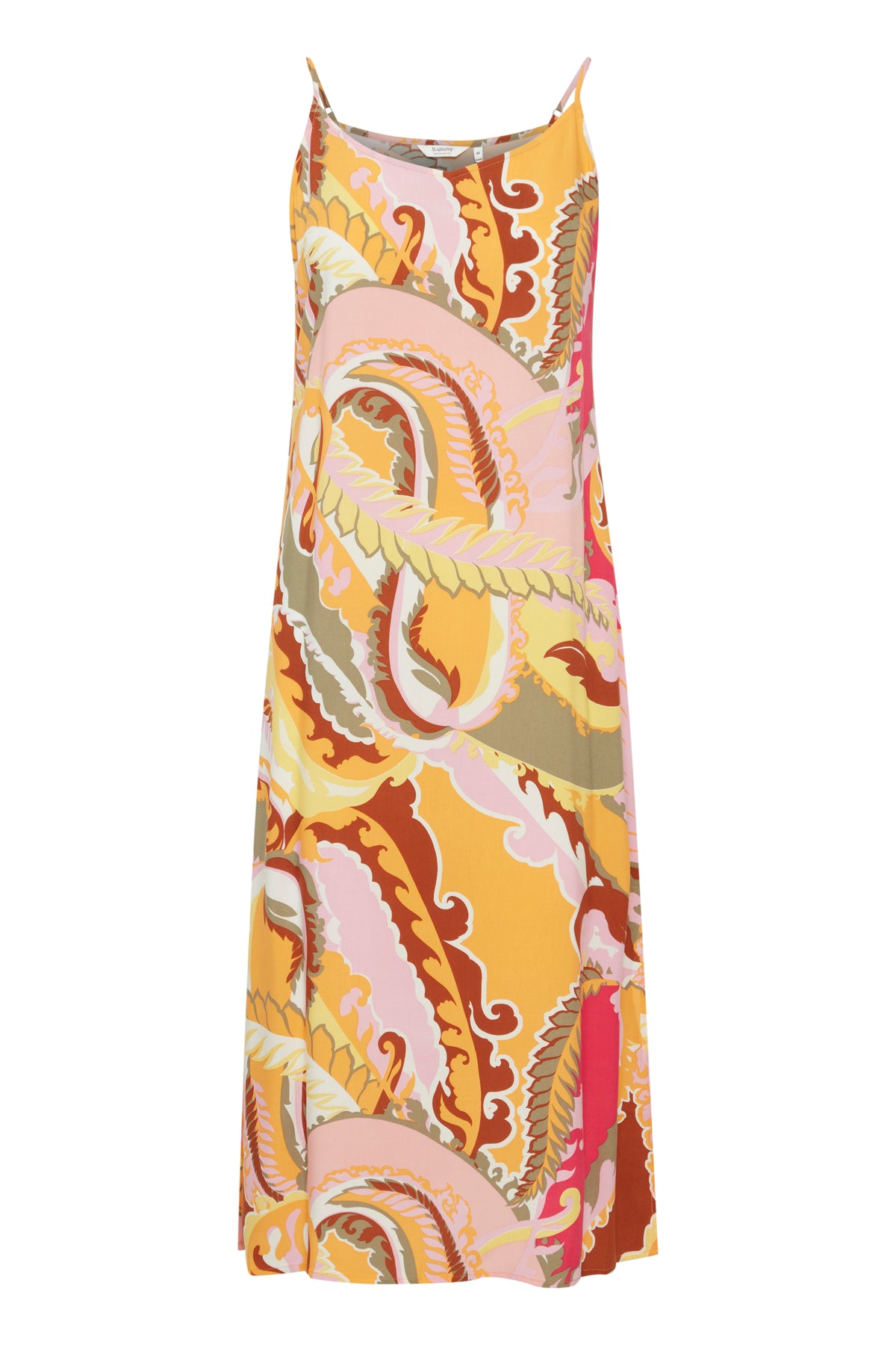 B.Young Bymmjoella Yarrow Pink Paisley Mix Slip Midi Dress, 20814536