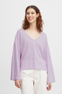 B.Young Bysif Orchid Bloom V-Neck Pullover