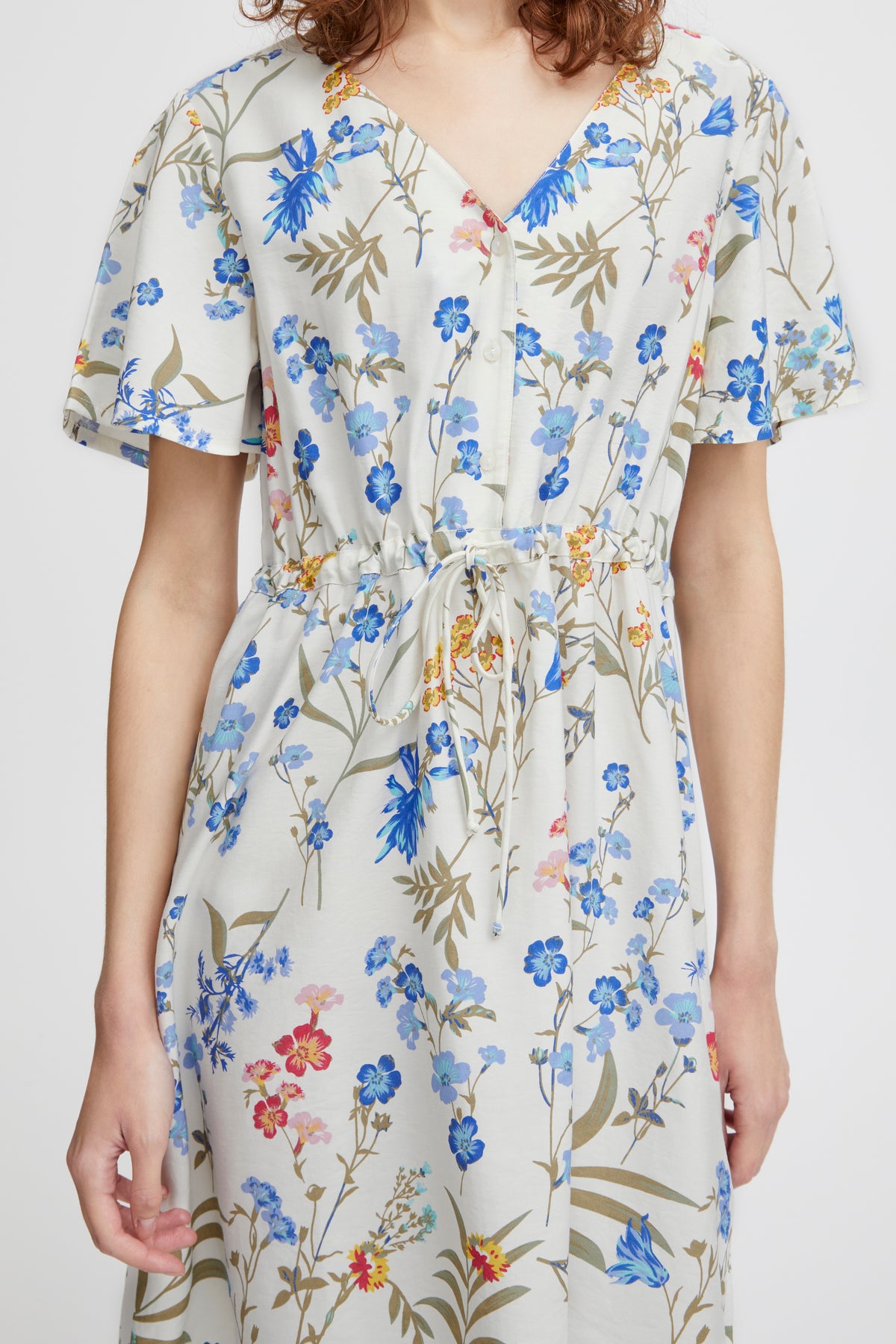 B.Young Byimilda Marshmallow Floral Printed Button Dress, 20815090