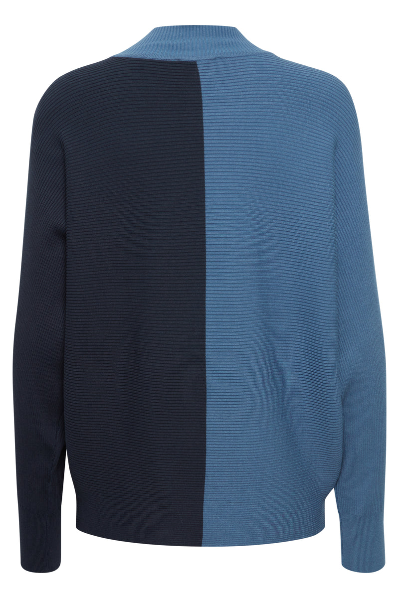 B.Young Bymmorla Horizon Blue Colourblock Knitted Batwing Jumper, 20815311