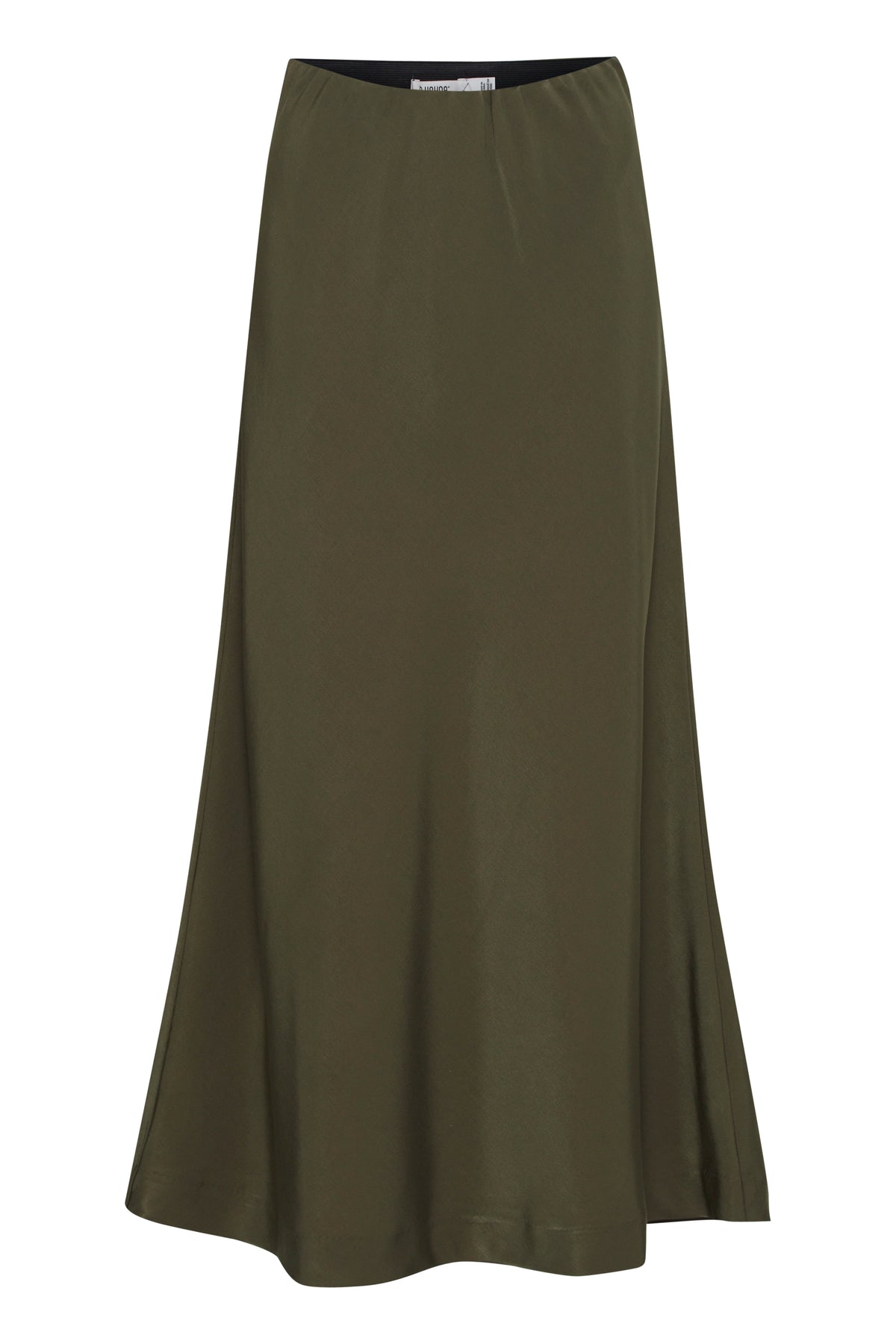 B.Young ByDolora Olive Night Satin Ankle Length Slip Skirt, 20815584