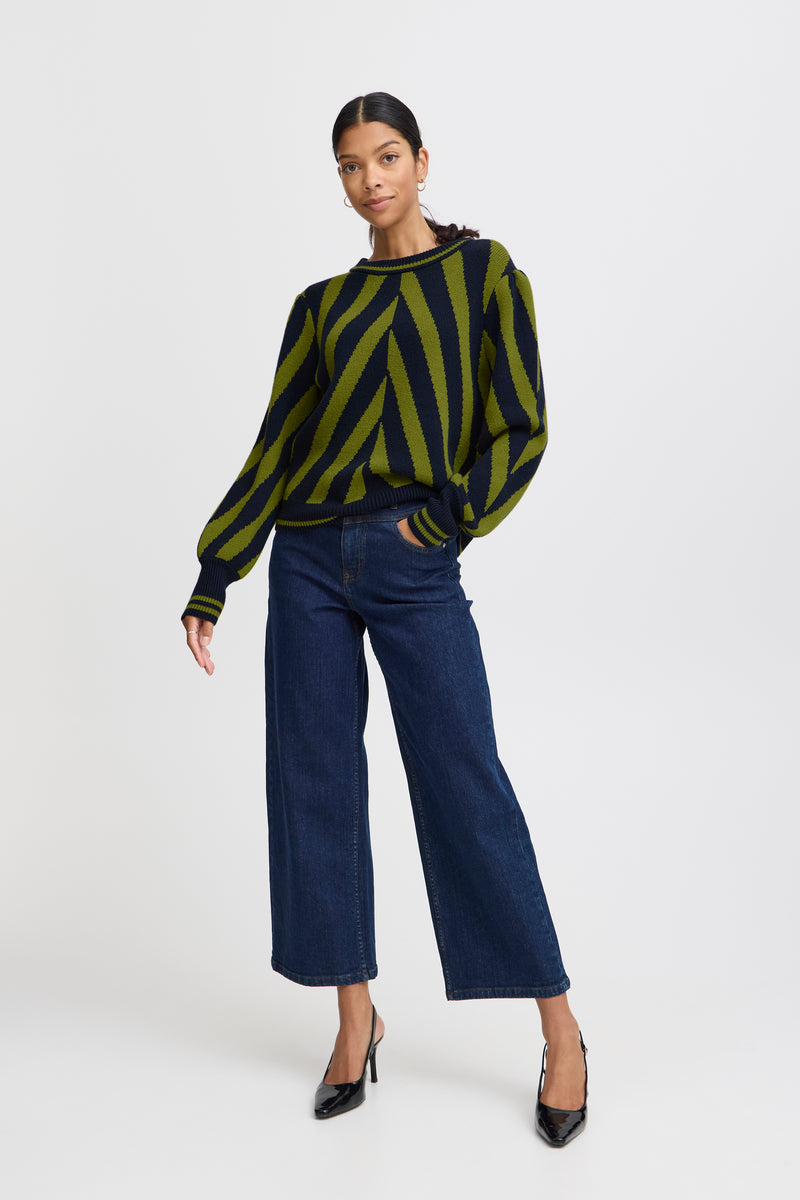 B.Young Bymilo Navy Woodbine Striped Knit, 20815648