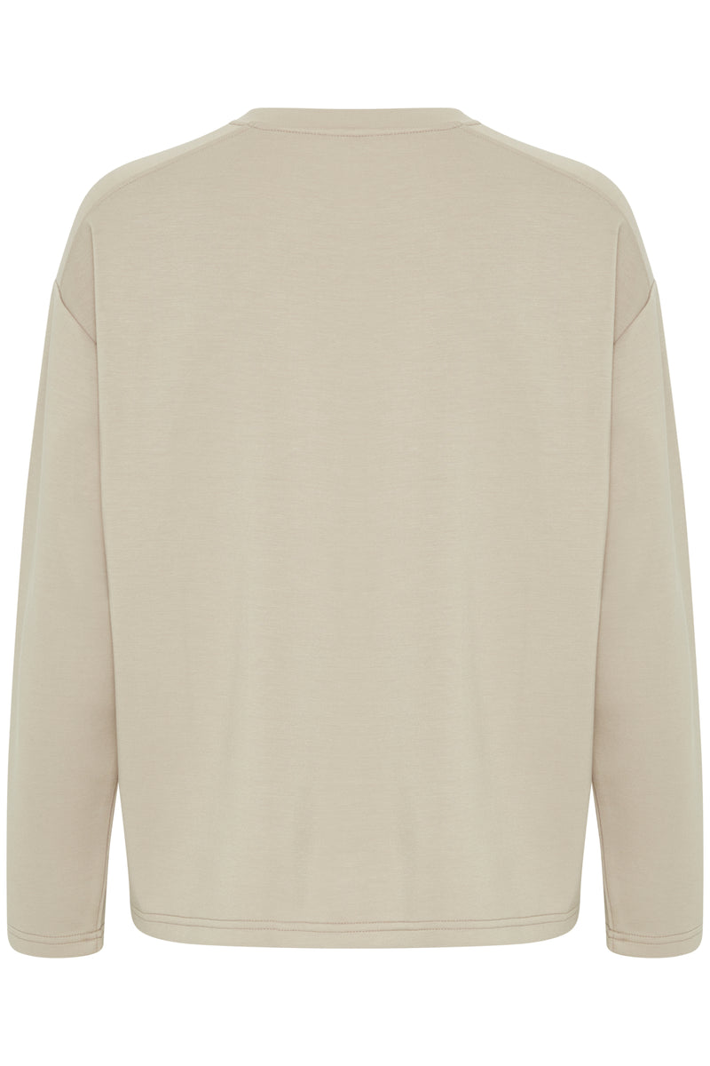 B.Young Bypusti String Beige Long Sleeve Modal Sweatshirt, 20815707