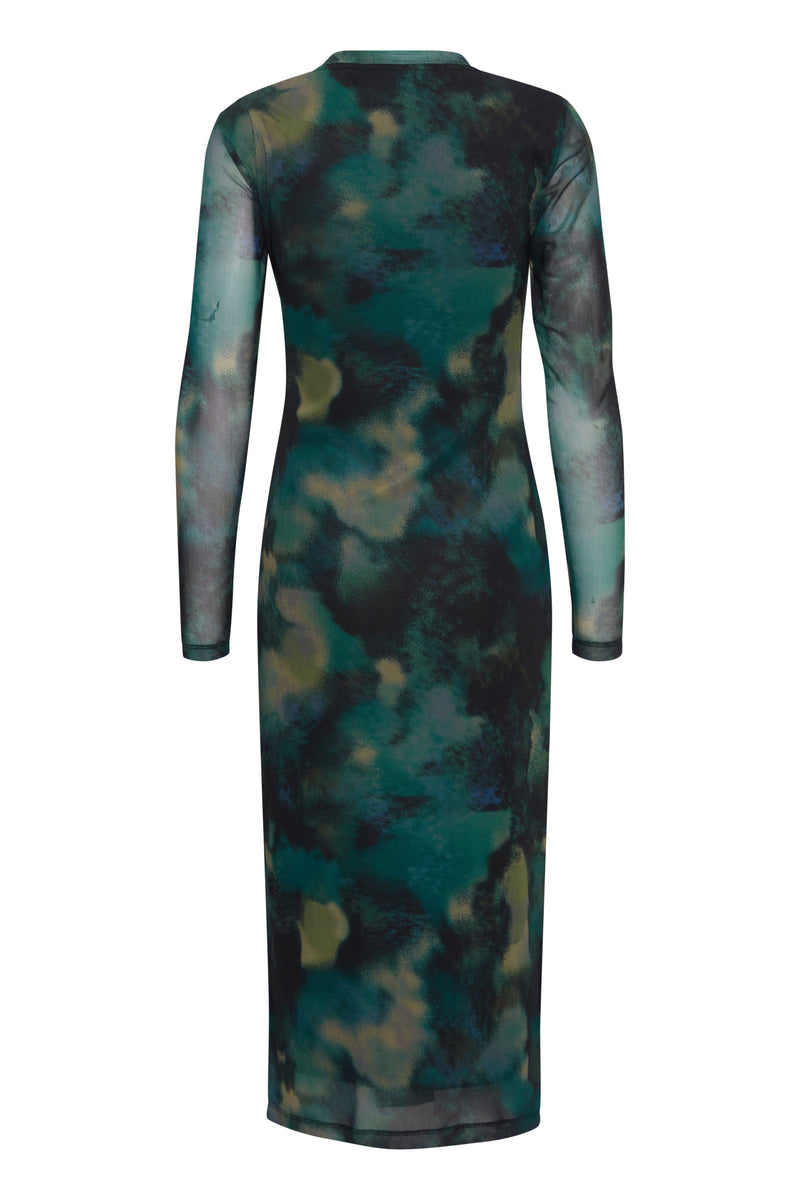 B.Young Bypaloma Birch Blur Printed Mesh Midi Dress, 20815713