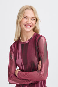 B.Young Bypaloma Port Royale Printed Long Sleeve Mesh Top