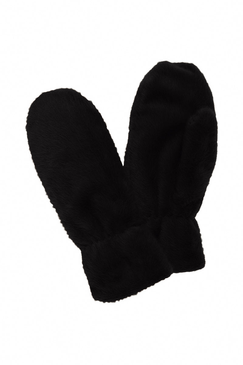 B.Young Bawolfie Black Faux Fur Gloves