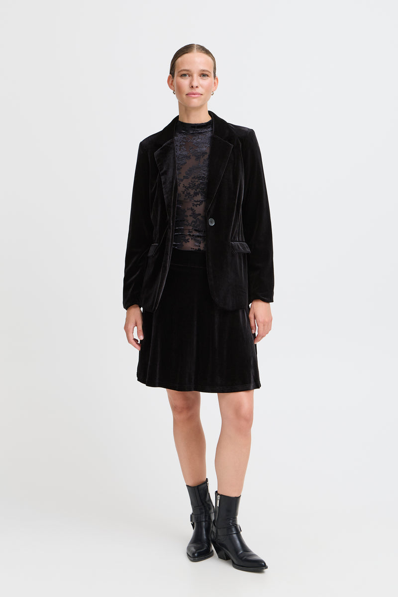 B.Young ByPerlina Black Velvet Blazer, 20815932