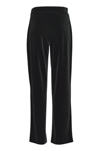 B.Young ByPerlina Black Velvet Highwaisted Wide Leg Trousers, 20815933