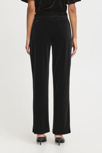 B.Young ByPerlina Black Velvet Highwaisted Wide Leg Trousers, 20815933