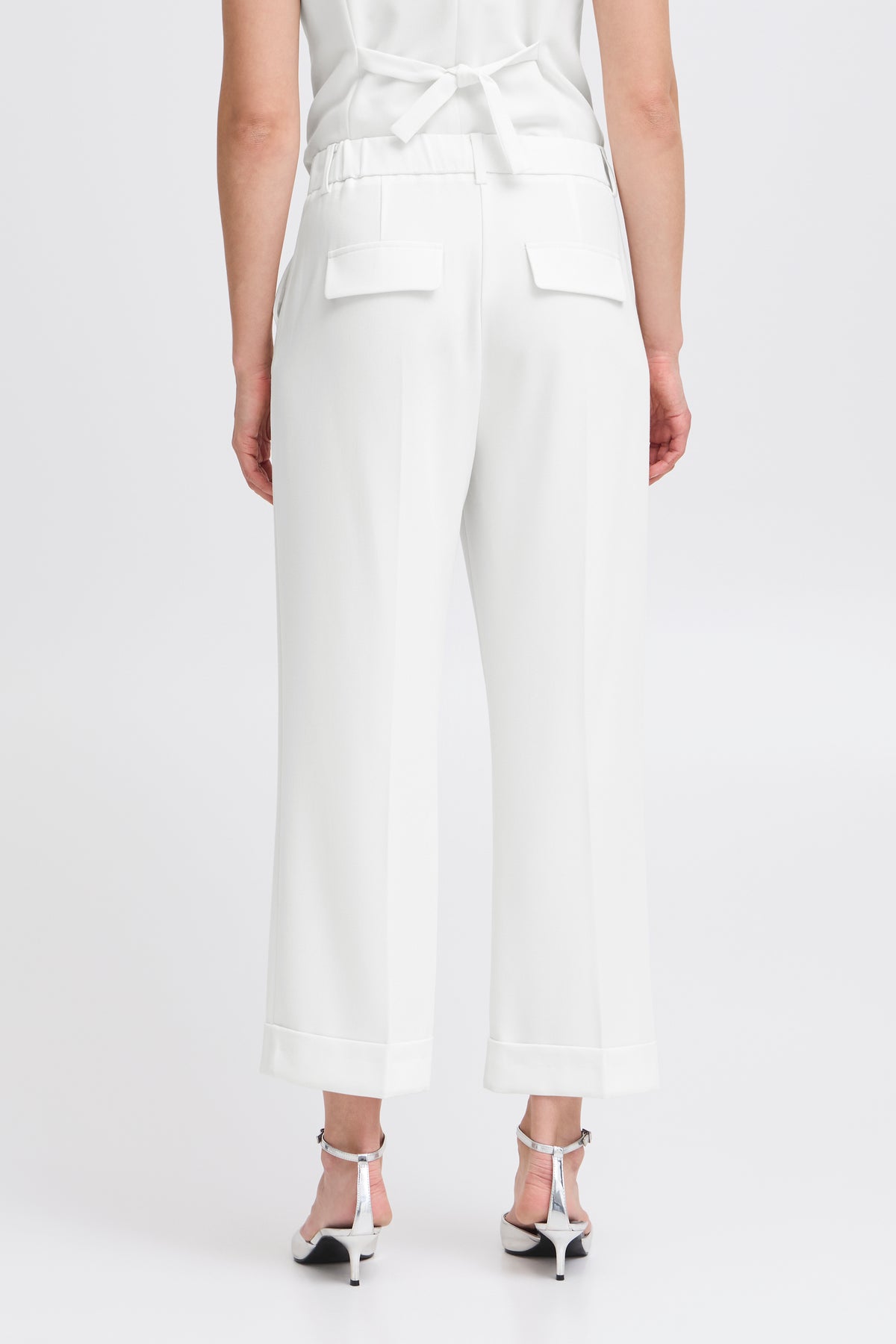 B.Young ByDeceri Marshmallow White Cuff Trousers, 20816464
