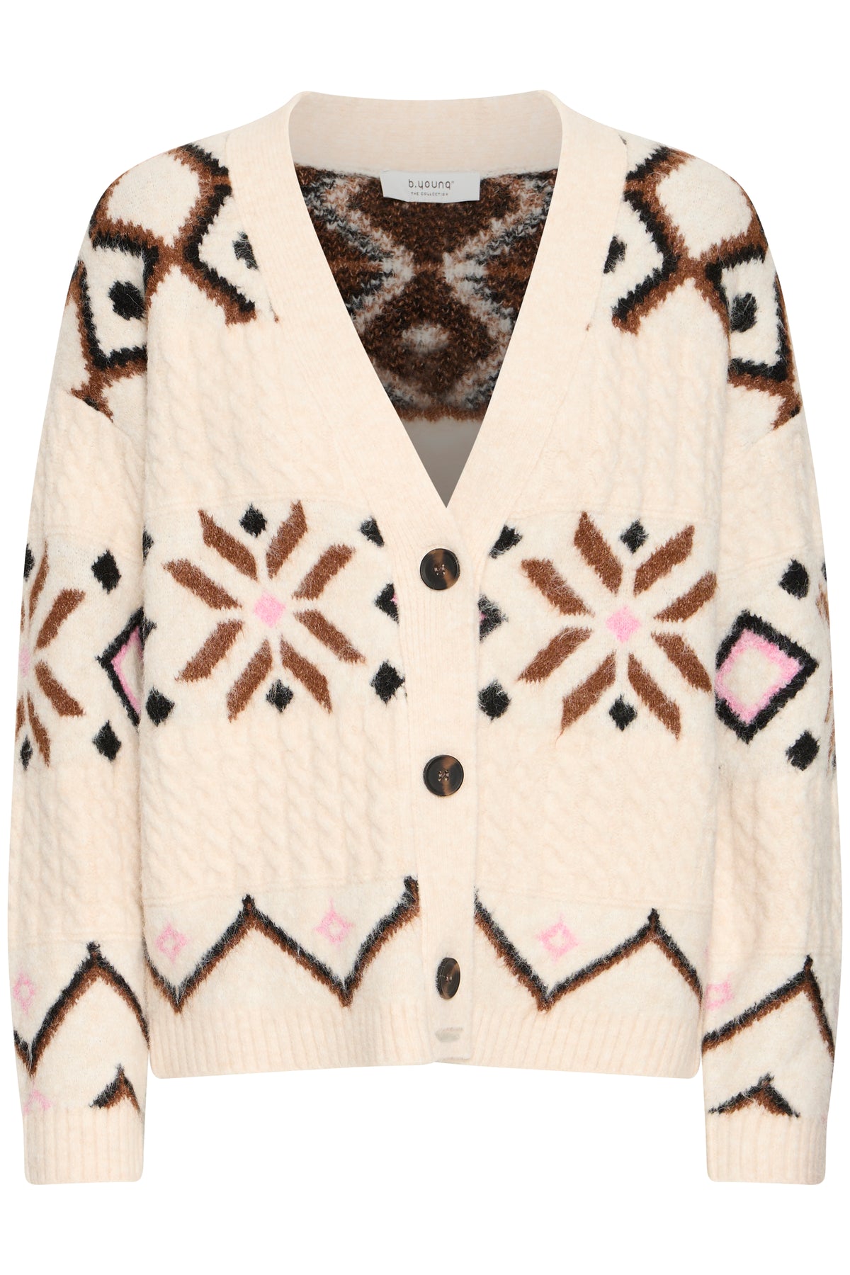 B.Young ByMelpa Birch Melange Printed Supersoft Cardigan