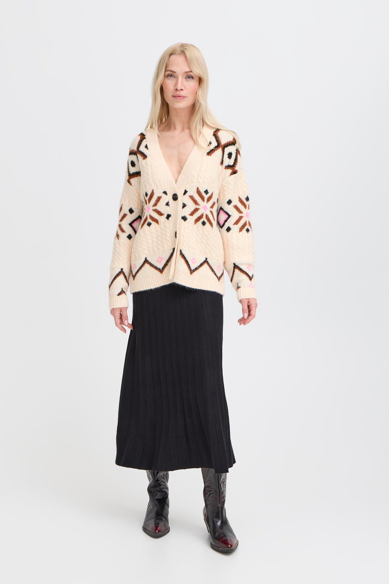 B.Young ByMelpa Birch Melange Printed Supersoft Cardigan