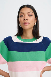 B.Young ByMmorla Parfait Pink Colourblock Stripe Knit, 20818475