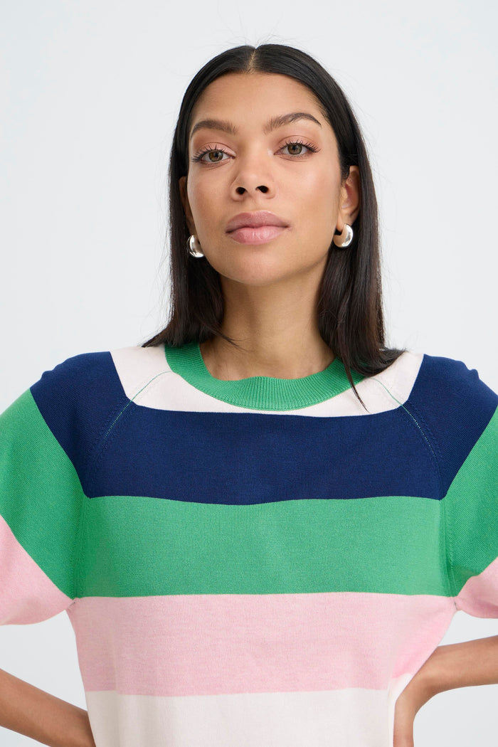 B.Young ByMmorla Parfait Pink Colourblock Stripe Knit, 20818475