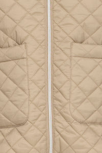 B.Young ByBerta Chinchilla Beige Quilted Jacket with Hood