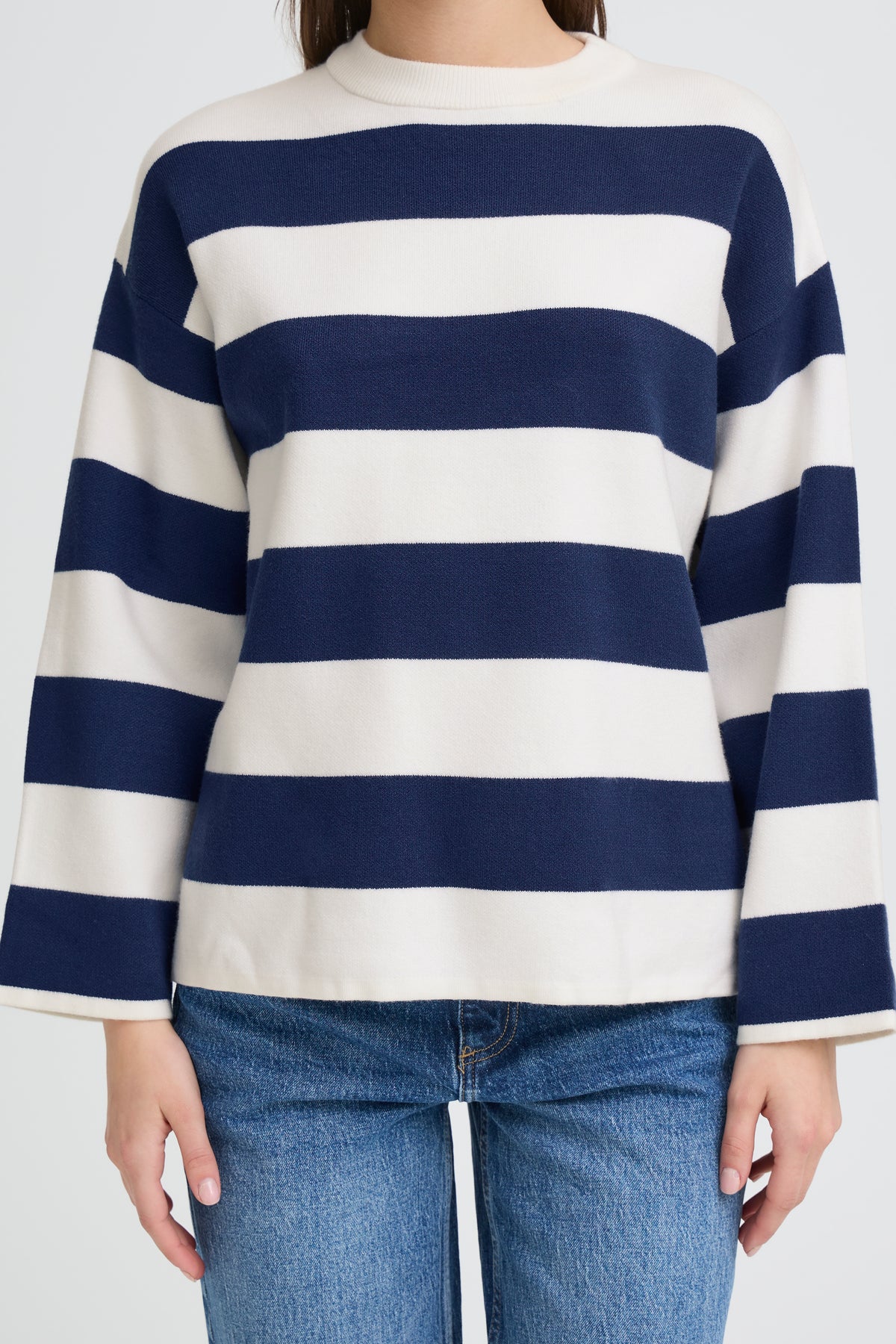 B.Young ByOtari Medieval Blue Striped Supersoft Knit