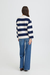B.Young ByOtari Medieval Blue Striped Supersoft Knit