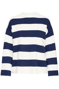 B.Young ByOtari Medieval Blue Striped Supersoft Knit
