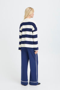 B.Young ByOtari Medieval Blue Striped Supersoft Knit