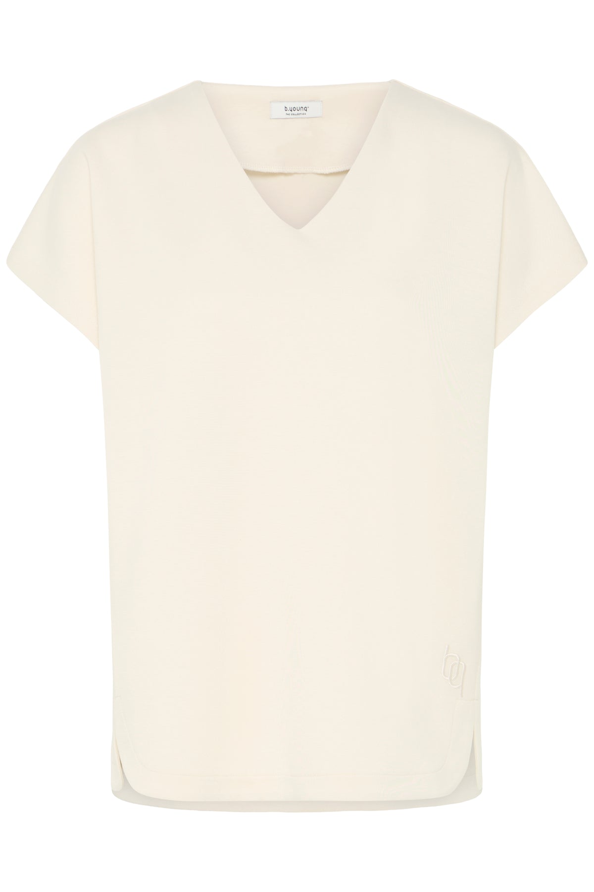 B.Young ByPusti Beige V-Neck Relaxed Fit Top, 20818715