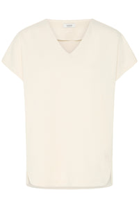 B.Young ByPusti Beige V-Neck Relaxed Fit Top, 20818715