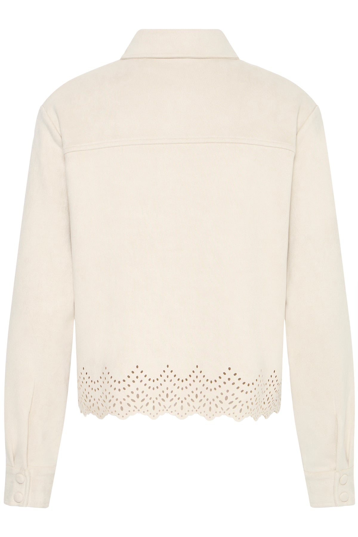 B.Young ByTomira Beige Laser Cut Shirt Jacket