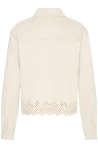 B.Young ByTomira Beige Laser Cut Shirt Jacket